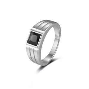 Rhodium Plated HR15158 CZ-Black