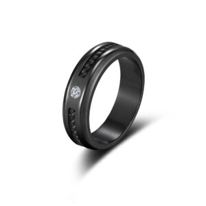 Black Gold Plated HR15160 CZ-Clear