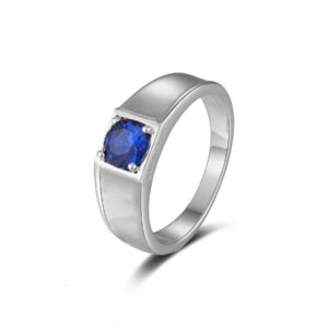 Rhodium Plated HR15165 CZ-Blue