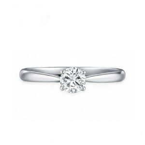 9K White Gold Elegant Solitaire Diamond Ring TS-1-30
