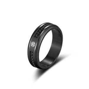 Black Rhodium Plated HR15160 CZ-Clear