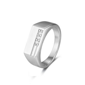 Rhodium Plated HR15161 CZ