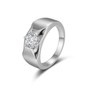 Rhodium Plated HR15162 CZ-Clear