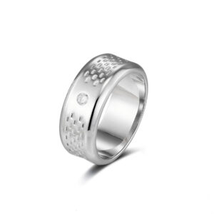 Rhodium Plated HR15170 CZ-Clear