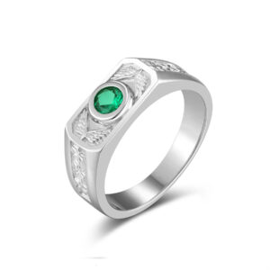 Rhodium Plated HR15172 CZ-Green