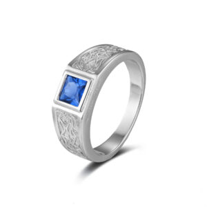 Rhodium Plated HR15176 CZ-Blue