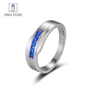 Rhodium Plated HR15177 CZ-Blue