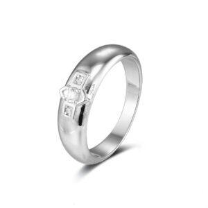 Rhodium Plated HR15178 CZ-Clear
