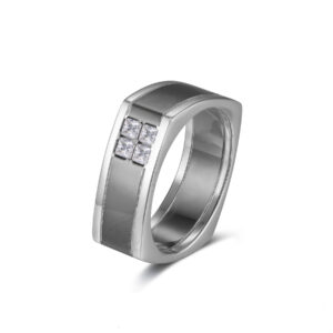 Rhodium Plated HR15181 CZ-Clear