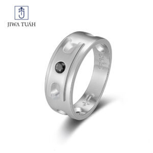 Rhodium Plated HR15182 CZ-Black