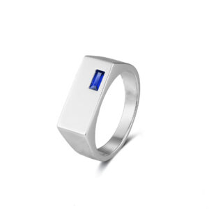 Rhodium Plated HR15186 CZ-Blue