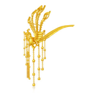 Imperial Phoenix Gold Bridal Hairpin