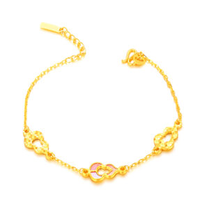 Gold Hulu Bracelet with Pink Mother of Pearl